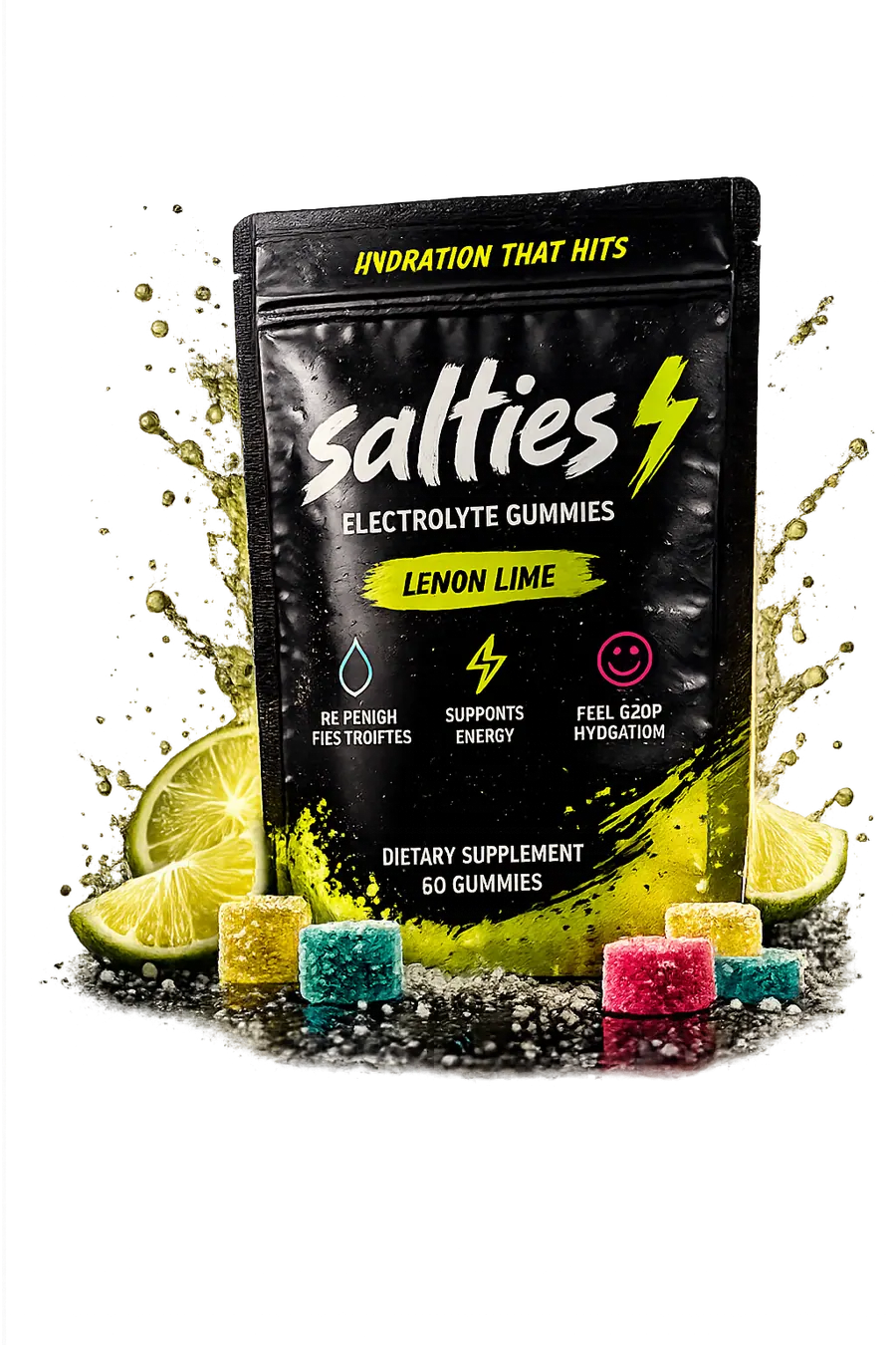 Salties Lemon Lime electrolyte gummies
