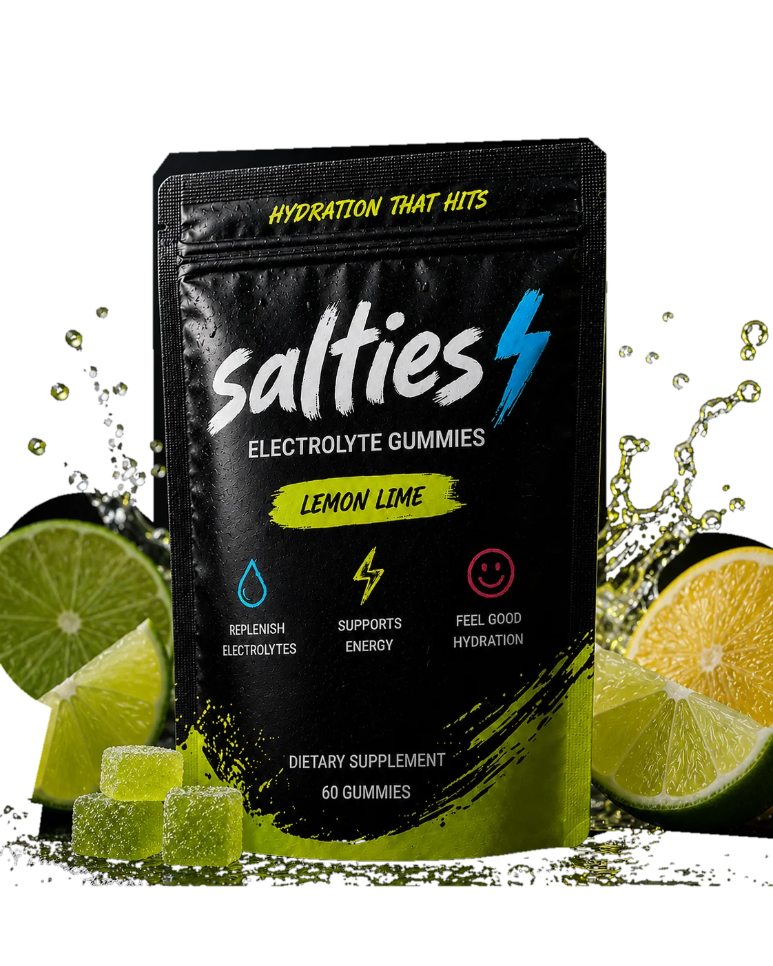 Salties Lemon Lime electrolyte gummies